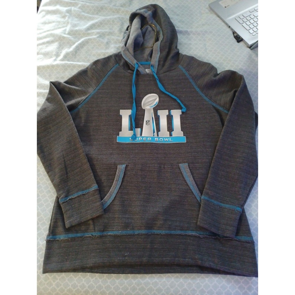 TEAM APPAREL Super Bowl LIII NFL Graphic Gray Hooded Sweatshirt Women Size S